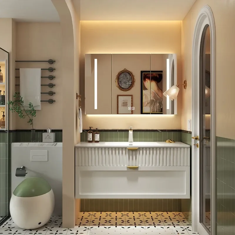 Cream Style Bathroom Cabinet w - Home Bathroom Vanity Combo recension och pris