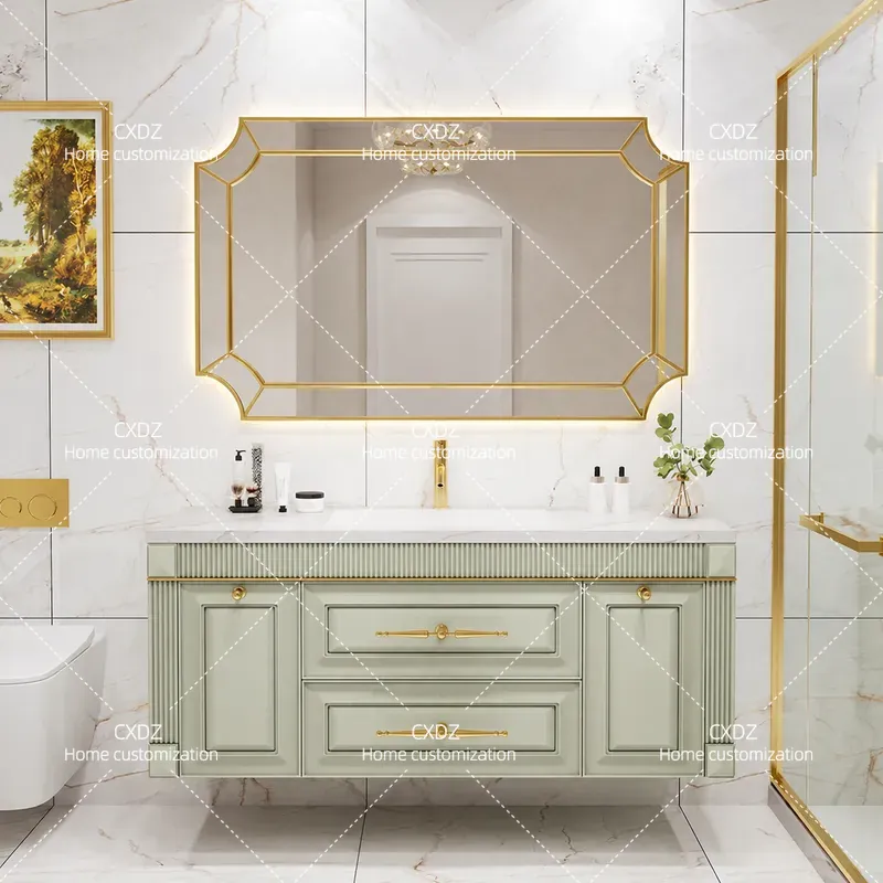 American Oak Rock Slab Seamles - Home Bathroom Vanity Combo recension och pris